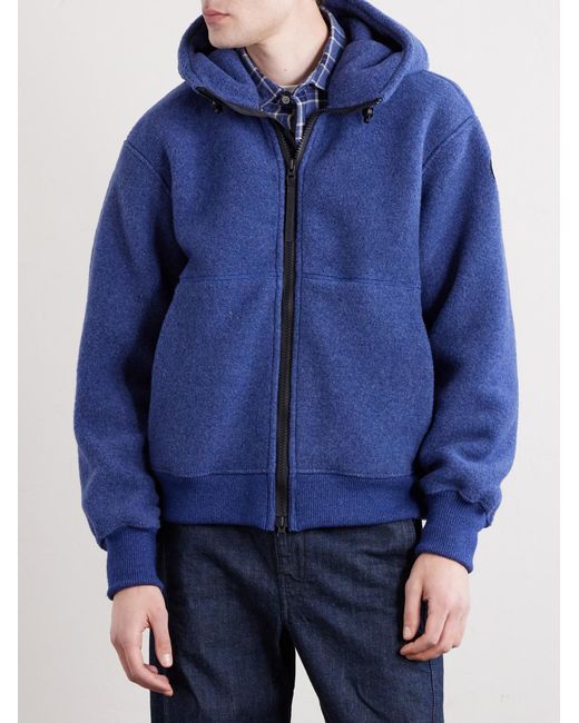Canada Goose Blue Chilliwack Recycled Wool-Blend Fleece Zip-Up Hoodie for men