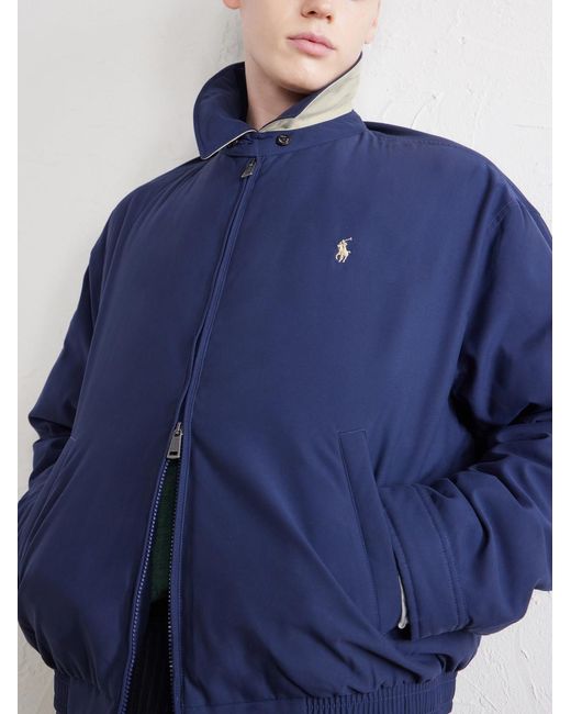 Polo Ralph Lauren Blue Logo-embroidered Recycled-shell Down Jacket for men