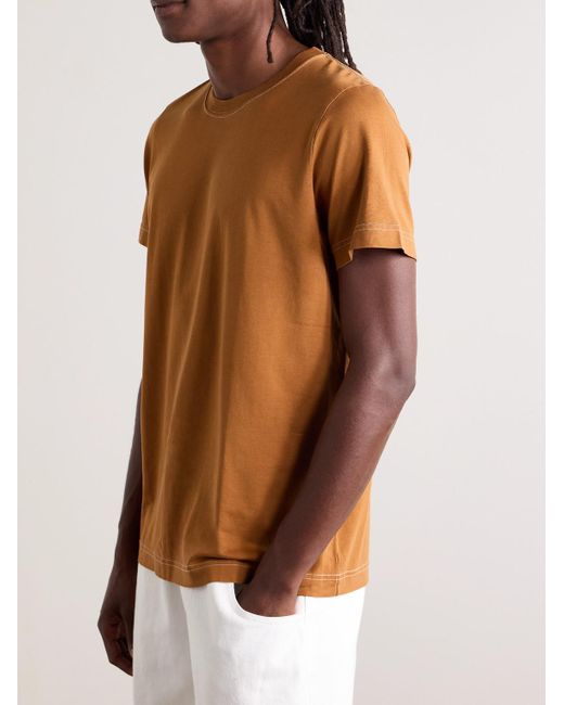 T-shirt in jersey di misto lyocell e cotone Pima di CDLP in Brown da Uomo
