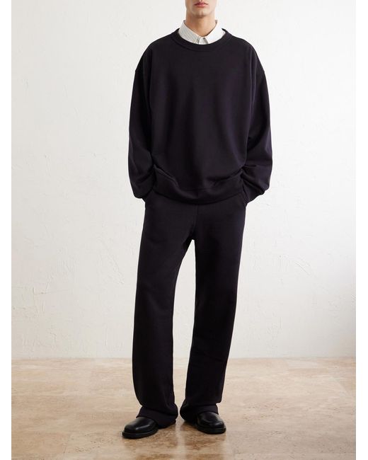 Dries Van Noten Blue Hamer Straight-Leg Cotton-Jersey Sweatpants for men