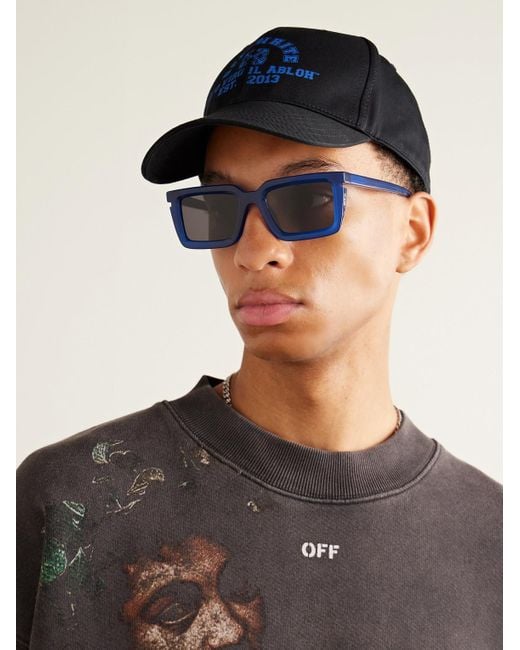 Off-White c/o Virgil Abloh Blue Tucson Square-frame Acetate Sunglasses for men