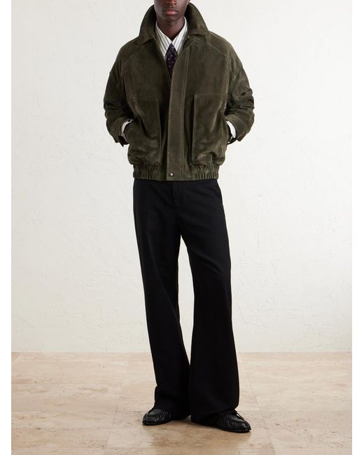 Saint Laurent Green Suede Blouson Jacket for men