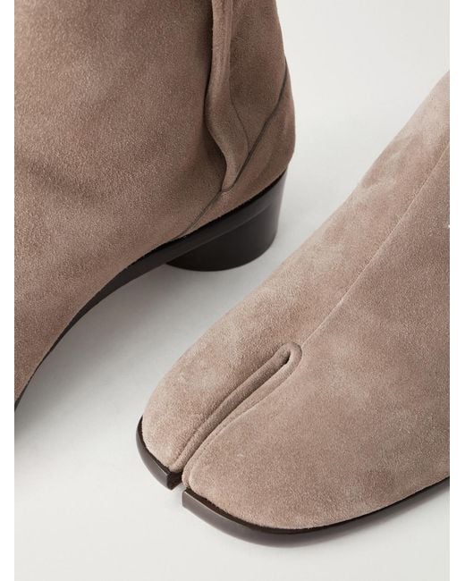Maison Margiela Natural Tabi Split-Toe Suede Boots for men