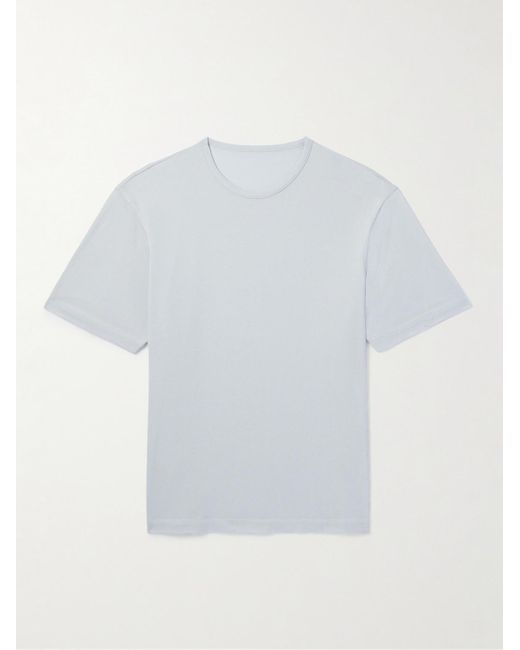 STÒFFA T-Shirt aus Piqué aus einer Baumwoll-Seidenmischung in White für Herren