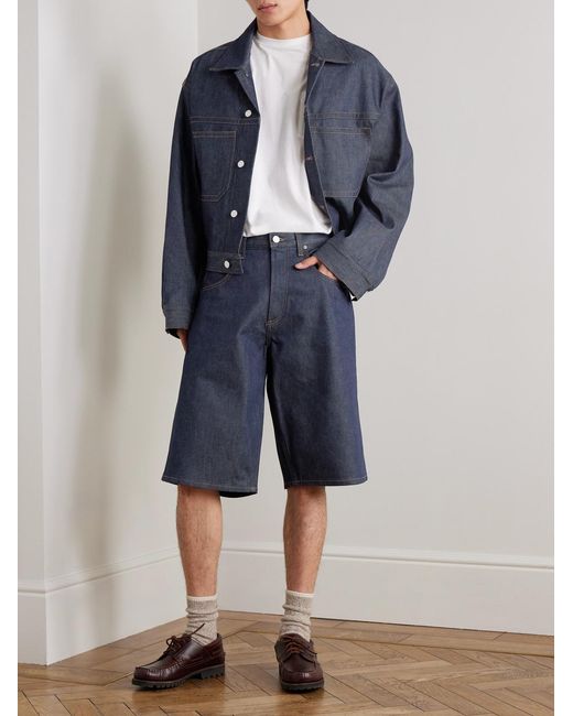 Agolde Blue Fusion Wide-Leg Denim Shorts for men