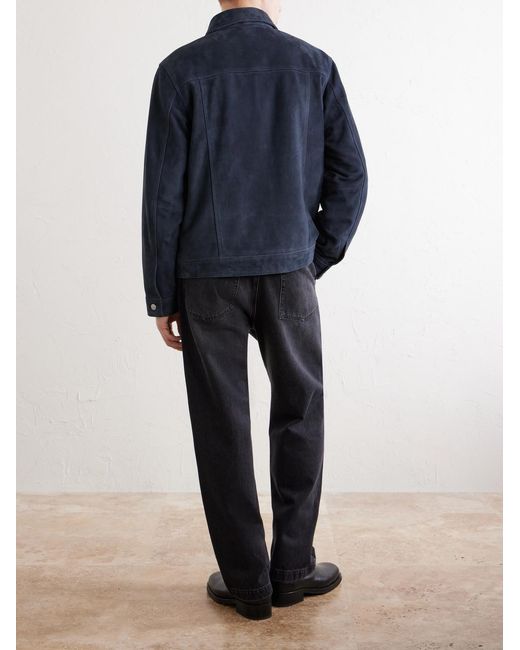 Officine Generale Blue Loki Suede Jacket for men