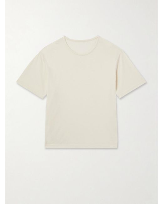 STÒFFA White Cotton And Silk-blend Piqué T-shirt for men