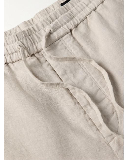 Rag & Bone Bradford gerade geschnittene Hose aus Leinen mit Kordelzugbund in Natural für Herren