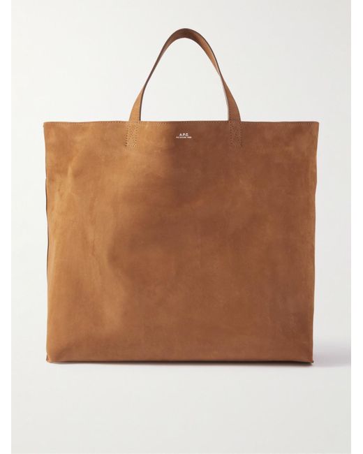 A.P.C. Brown Maiko Medium Nubuck Tote Bag for men