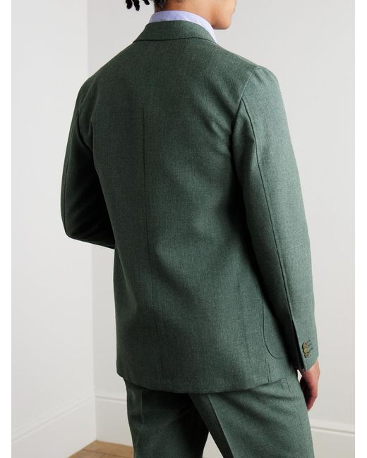 Sid Mashburn Green Ghost Slim-Fit Unstructured Wool Suit Jacket for men