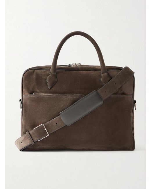 Metier Brown Closer Suede Weekend Bag for men