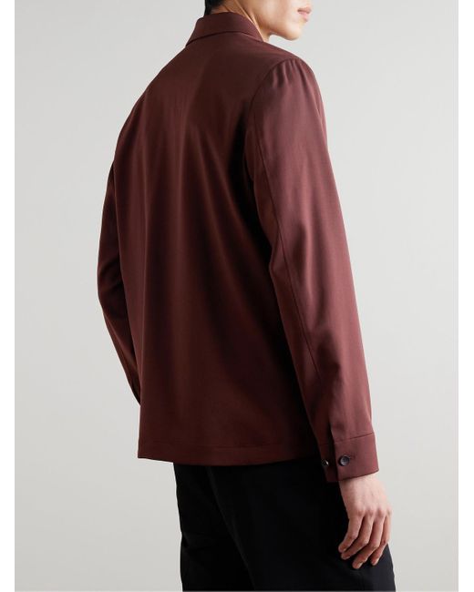 Mr P. Red Wool-Twill Overshirt for men