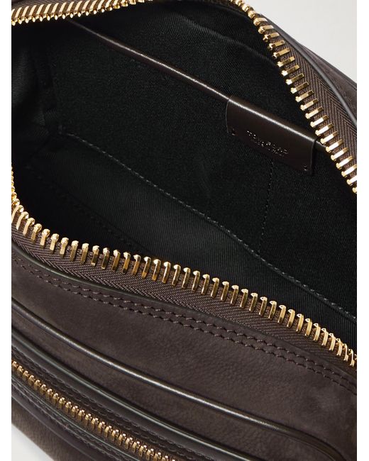 Tom Ford Brown Nubuck Wash Bag for men