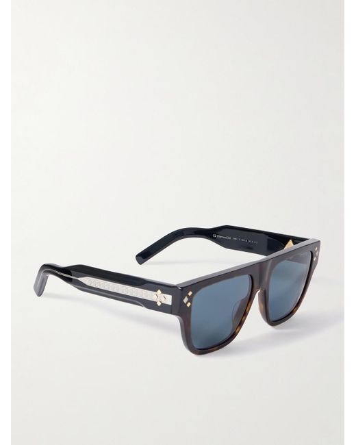 Dior Blue Cd Diamond S6I Havana Square Acetate Sunglasses for men