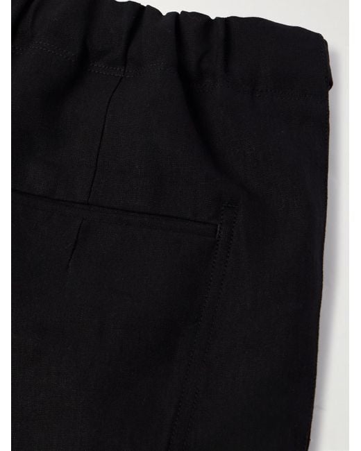 Zegna Weit geschnittene Shorts aus Oasi-Leinen mit Gürtel in Black für Herren