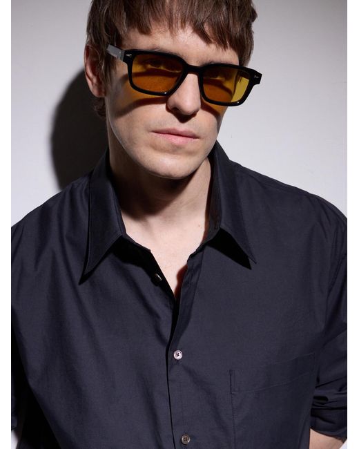 Ahlem Black Rive Gauche Square-Frame Acetate Sunglasses for men