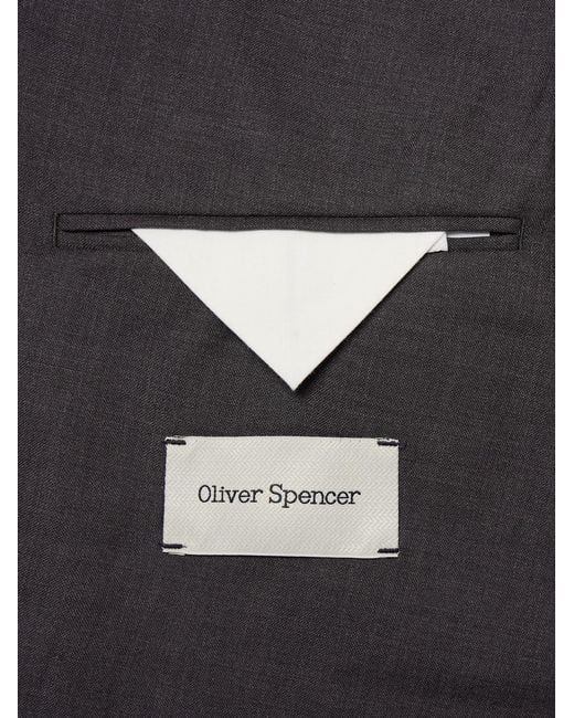 Oliver Spencer Black Miro Double-Breasted Suit Jacket for men