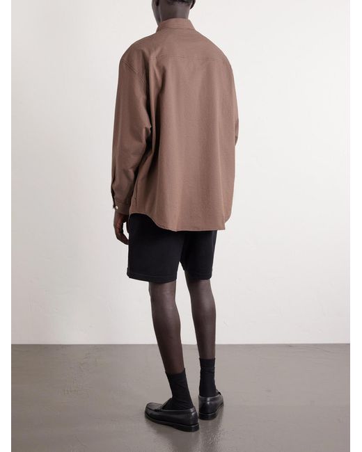 (w)taps Brown Checked Seersucker Shirt for men