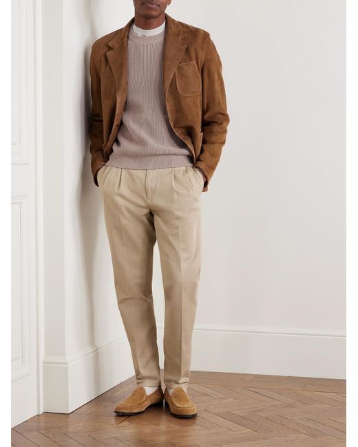 Slowear Natural Zanone Ribbed Cotton Crêpe Sweater for men
