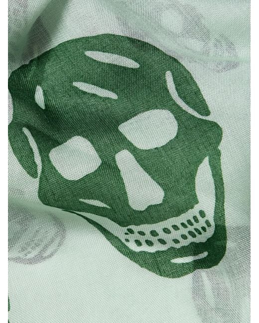 Alexander McQueen Tuch aus einer Modal-Seidenmischung mit Print und Fransen in Green für Herren