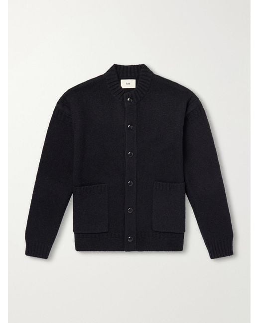 Folk Blue Knitted Cardigan for men
