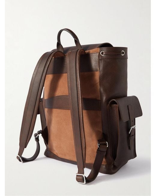 Brunello Cucinelli Brown Leather Backpack for men