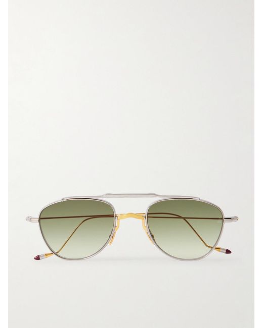 Jacques Marie Mage Green Flynn Aviator-Style- And-Tone Sunglasses for men