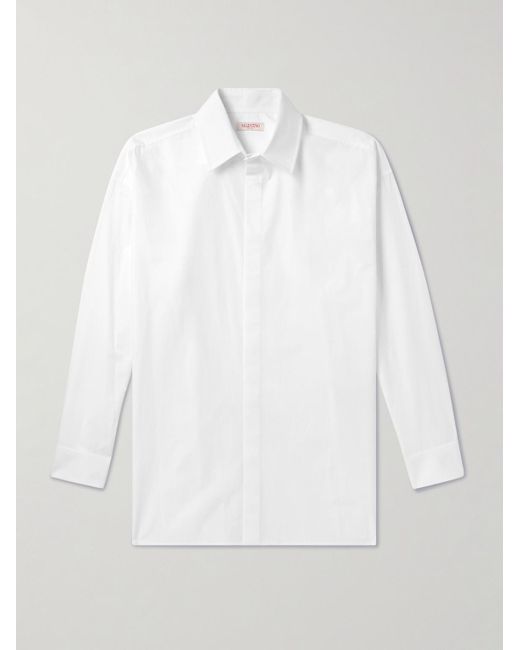 Valentino Garavani White Cotton-poplin Shirt for men