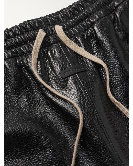 Fear Of God Black Straight-leg Full-grain Leather Trousers for men