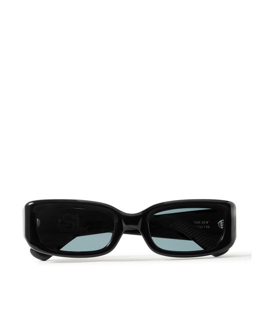 Second Layer Black Throwing Fits Vega Rectangular-frame Acetate Sunglasses for men