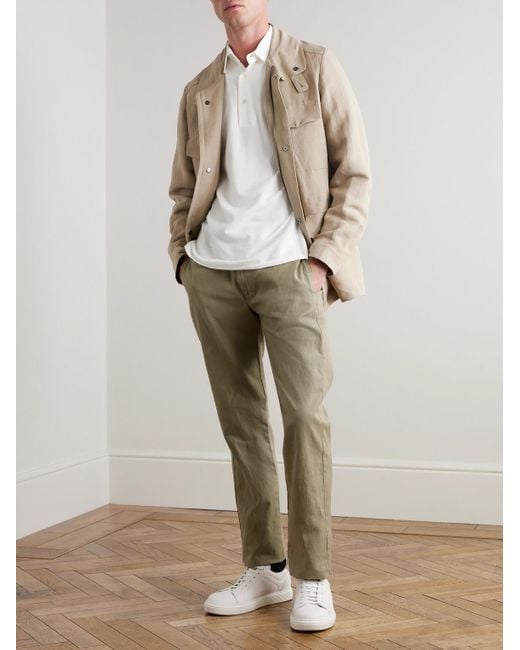 Loro Piana White Cotton-Piqué Polo Shirt for men