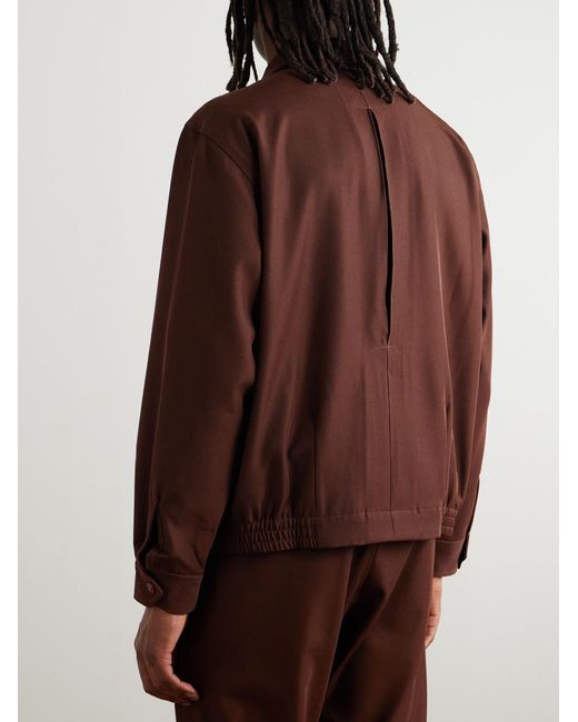 Needles Brown Logo-Embroidered Twill Bomber Jacket for men