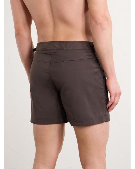 Tom Ford Gray Straight-Leg Mid-Length Swim Shorts for men