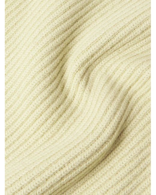 Jil Sander Natural Ribbed Boiled-Wool Sweater for men