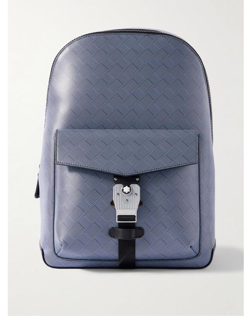 Montblanc Rucksack aus strukturiertem Leder in Blue für Herren