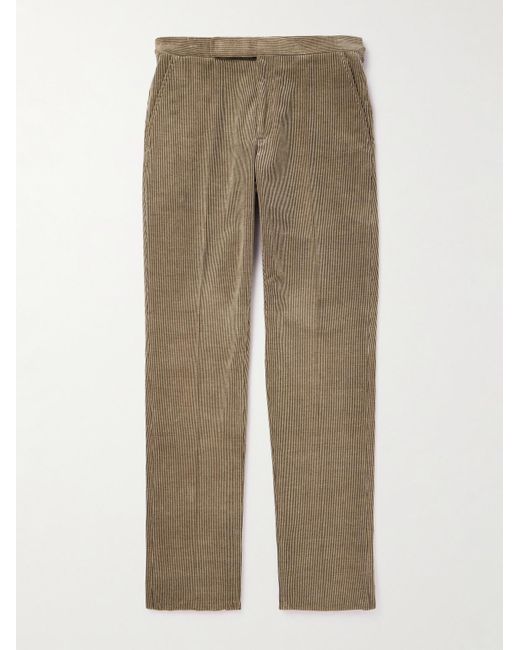 Ralph Lauren Purple Label Natural Gregory Straight-leg Cotton And Cashmere-blend Corduroy Trousers for men