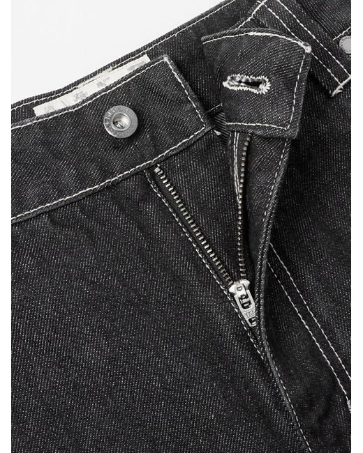 Jeans a gamba dritta con logo ricamato di Dime in Black da Uomo