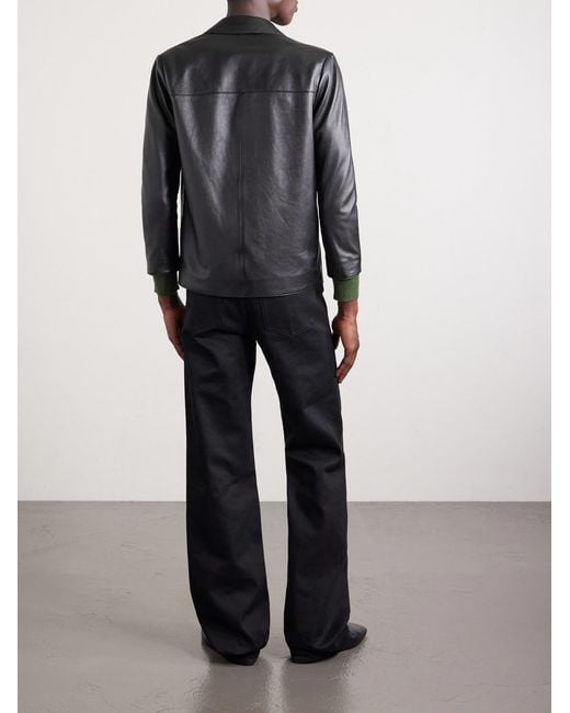 Gucci Black Embellished Leather Blazer for men
