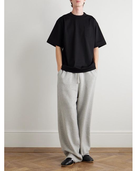 Sacai Black Layered Cotton-Jersey T-Shirt for men