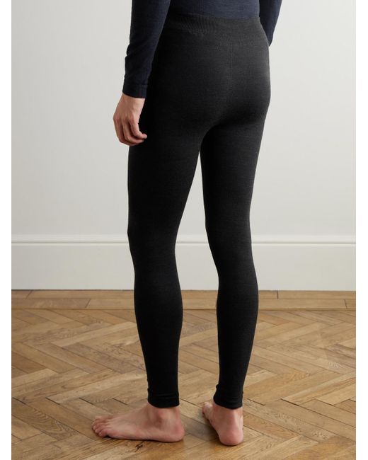 Falke Black Printed Virgin Wool-Blend Ski Tights for men