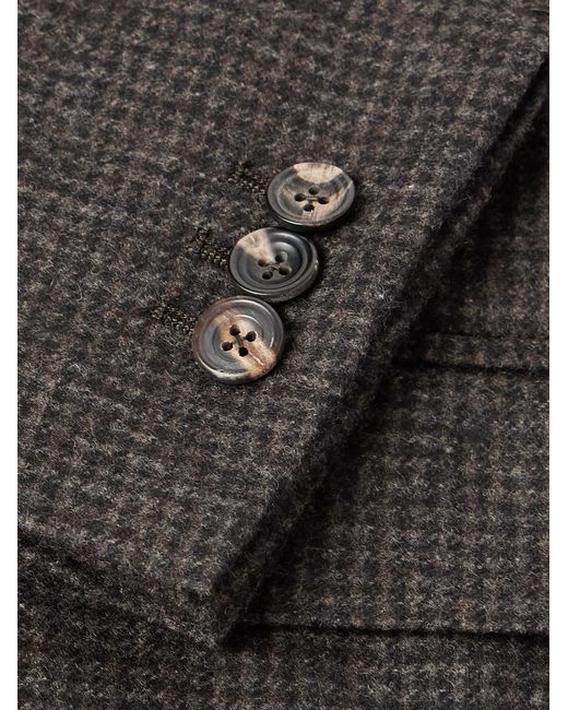 J. Mueser Black Waverly Puppytooth Wool Suit Jacket for men