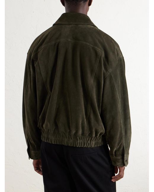 Saint Laurent Green Suede Blouson Jacket for men