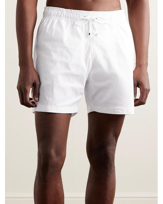 Shorts da mare medi a gamba dritta con logo applicato di Amiri in White da Uomo