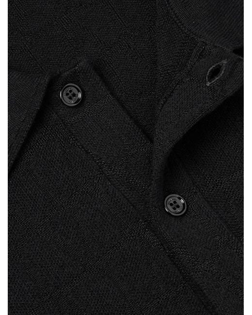Polo in misto cotone con logo jacquard Toile Iconograph di Valentino Garavani in Black da Uomo