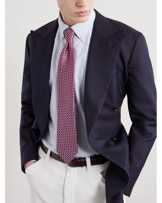 Charvet Pink 8.5Cm Silk-Jacquard Tie for men