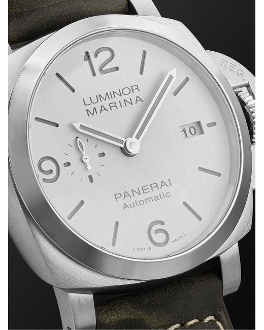 Panerai Black Luminor Marina Automatic 44Mm Stainless Steel And Leather Watch, Ref. No. Pam01314 for men