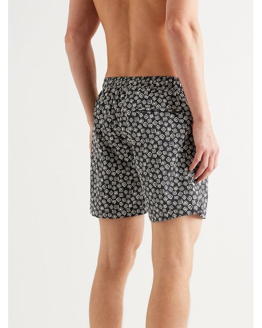 Thorsun Gray Charvet Mid-Length Printed Swim Shorts for men