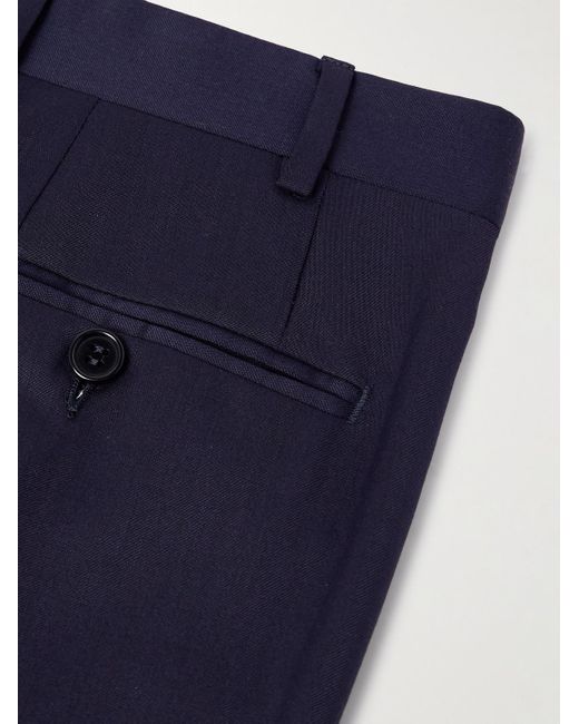 Canali Blue Slim-Fit Straight-Leg Super 130S Wool-Twill Suit Trousers for men