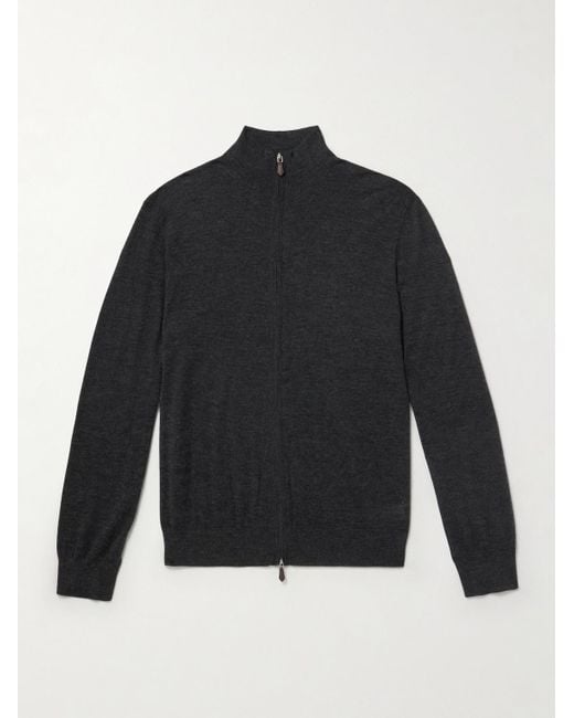 N.Peal Cashmere Blue Stanley Tucci Cashmere And Silk-Blend Zip-Up Cardigan for men