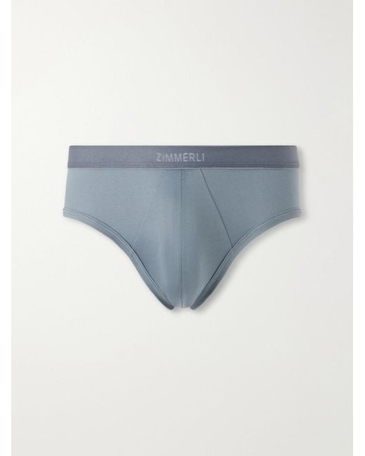Zimmerli of Switzerland Blue Sea Island Cotton Briefs for men